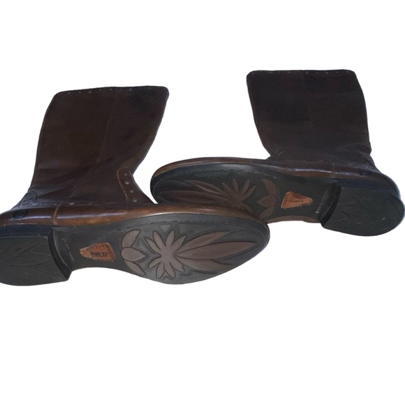 BORN Lizzie Western-Inspired Studded Genuine Leather Brown Boots - Women Size 8 - Picture 9 of 16